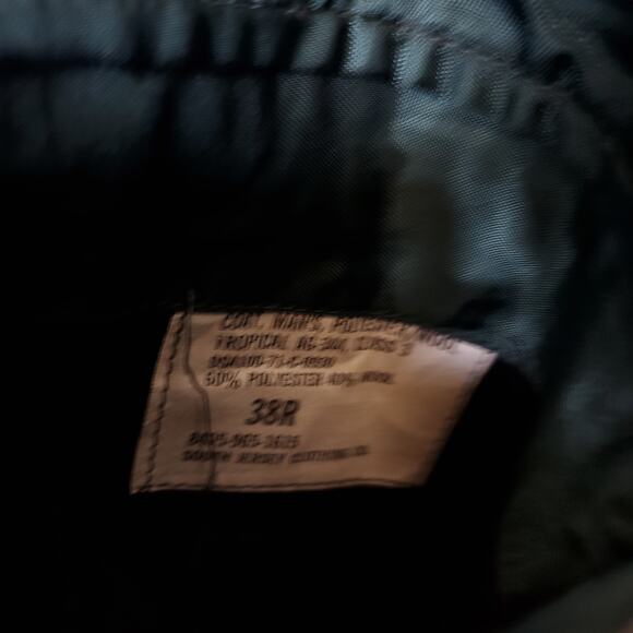 Vintage Army Green Service Coat Blazer Gold Tone Hardware Wool Blend 38R - Picture 11 of 12